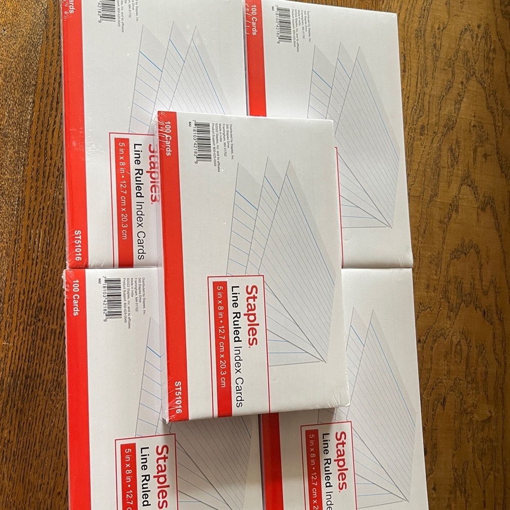 500 Staples 5x8 Line Ruled Index Cards - Picture 2 of 3